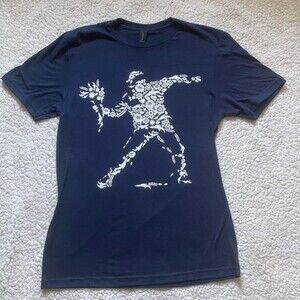 Floral Hawaiian Girl t shirt in blue size S